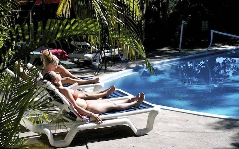 swimming pool at nomads noosa hostel