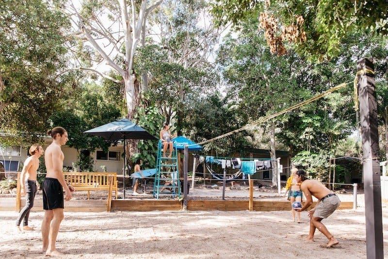people playing Volleyball at nomads backpackers noosa